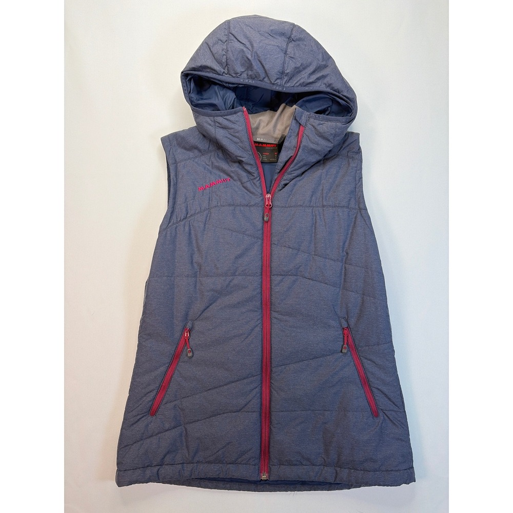 Mammut Primaloft Hooded Vest Womens Medium Blue Pink Insulated 1010-19170